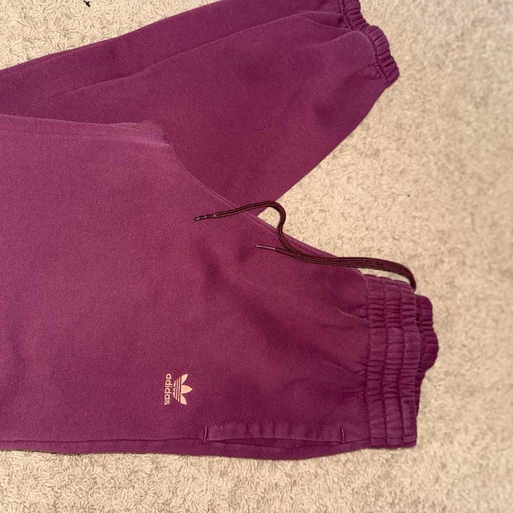Adidas Burgundy Joggers (size m) - Picture 8 of 8
